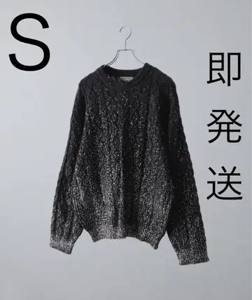 [ CLEL ] 호일 프린트 케이블 크루넥 니트