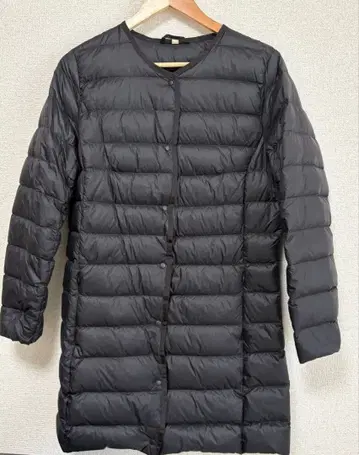 TOPVALU 탑밸류 경량 라이트 롱 다운 코트 블랙 M