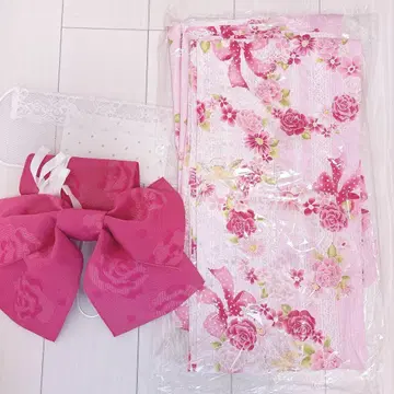 Ank Rouge 유카타 엔젤 플라워 핑크