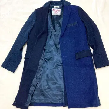 새상품급 해리스 트위드 유나이티드 애로우즈 체스터 코트 크레이지 패턴