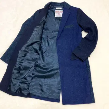 새상품급 해리스 트위드 유나이티드 애로우즈 체스터 코트 크레이지 패턴