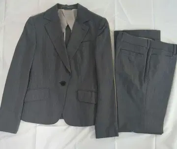 여성용 비즈니스 정장 그레이 스트라이프 상하의 세트 팬츠 7호