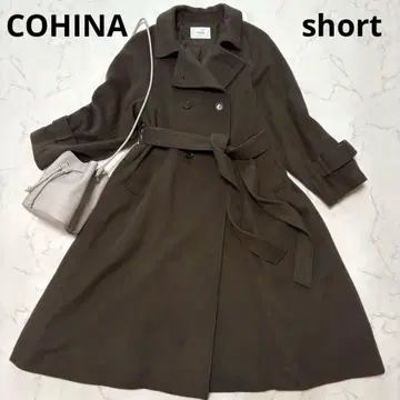 새상품급 [ COHINA 코히나 ] 백 플레어 울 코트 숏 브라운