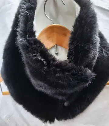 일본산 에코 퍼 넥워머 민감성 피부에 순한 핸드메이드 / 블랙