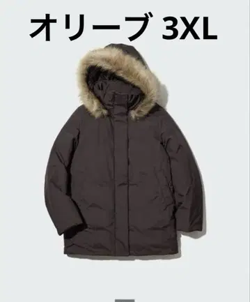 새상품급 UNIQLO 유니클로 3XL 올리브 하이브리드 다운 코트