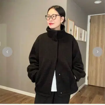 시마무라 ammy 시프톤 보아 스탠드 블루종 블랙 새상품 L