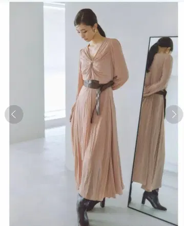 FRAY I.D 가죽 벨트 트위스트 원피스