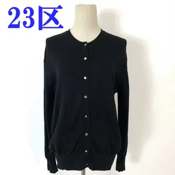 23구 긴팔 니트 가디건 블랙 울 실크 40 C4941