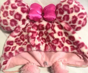 미니 팬캡 레오파드 무늬 레오파드 핑크