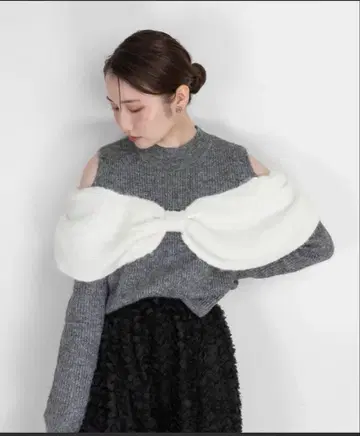 란다 리본 모티브 니트