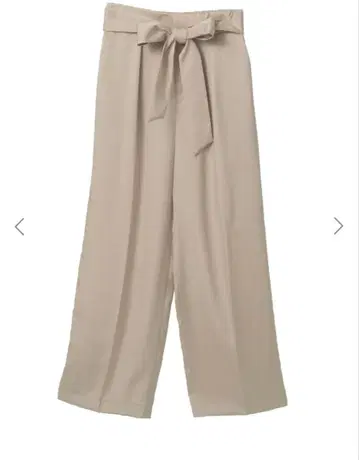 리본 벨트 턱 스트레이트 와이드 팬츠