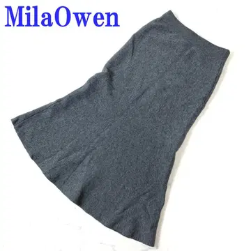 미라 오웬 롱 니트 카트 밑단 플레어 그레이 0 C4950