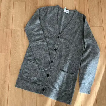 캐시미어 100% 그레이 긴팔 가디건