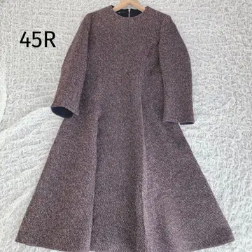 새상품급 45R 울 트위드 원피스 브라운 size 3 포멀 입졸식