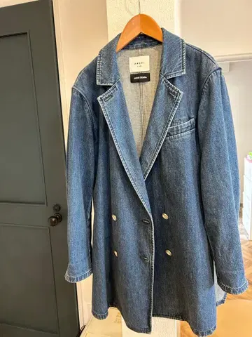 AMERI 더블 브레스트 데님 자켓