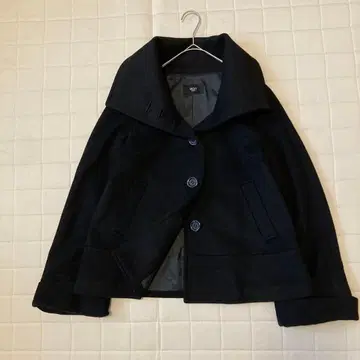 [ 익명 배송 ] VICKY 비키 숏코트 블랙 판초 케이프 코트 루즈핏