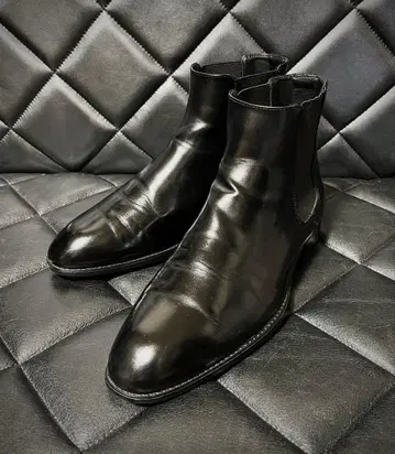 ZARA 사이드 고어 부츠 천연 가죽 블랙 25.5cm