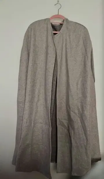 울 혼방 판초 베스트 아우터 드롭 그레이