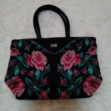 FEILER 페이러 토트백 미사용 꽃무늬 셔닐 직조