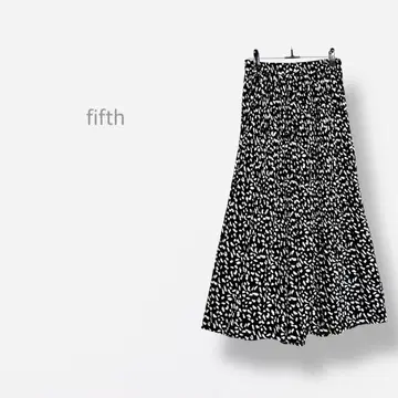 [ fifth ] 롱 플레어 스커트 레오파드 표범 무늬 허리밴딩 루즈핏