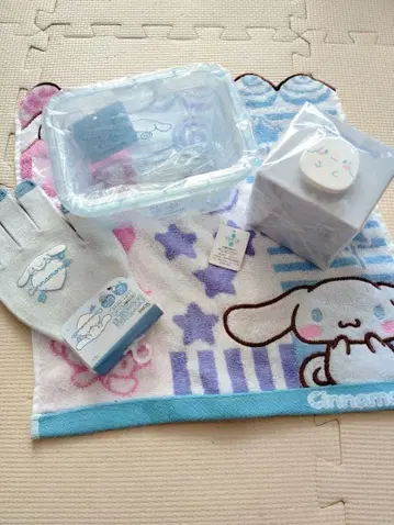산리오 시나모롤 시나몬 핸드 타월 목장갑 컨테이너 수납 박스