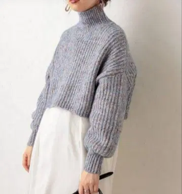 내추럴 꾸뛰르 니트 MIX 니트 하이넥