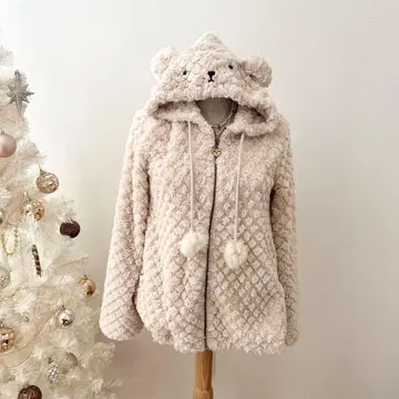 y2k 헤이세이 갸루 툴라라 곰 후드티 폼폼 포함