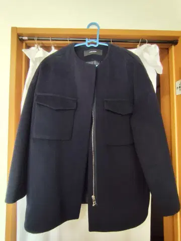 새상품급 JOURNAL STANDARD 네이비 울 노카라 익명 배송