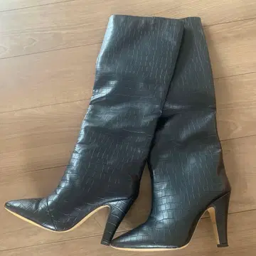 H&M 에이치앤엠 크로커다일 패턴 롱 부츠