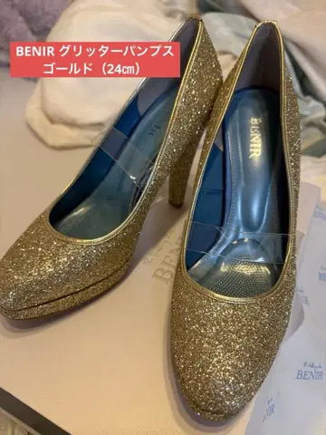[ 새상품급 ] BENIR 웨딩 신발 12cm 힐 글리터 ( 24cm )