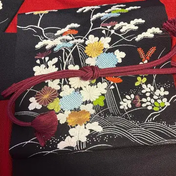 크림슨 컬러 관조 허리띠