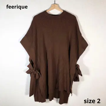 feerique 페리크 비기 망토 판초 브라운 size 2 니트