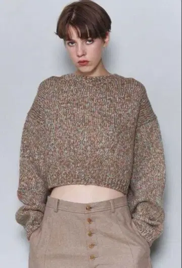 6(ROKU) 울 얀 프린트 니트