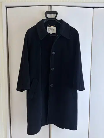 [새상품급] 레어 울 100% 블랙 고급 코트 쇼와 드레스 U-GAS