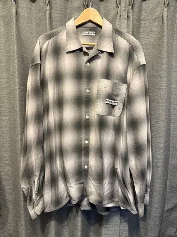 CAHLUMN 체크 무늬 긴팔 셔츠 XL