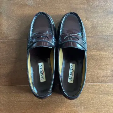 HARUTA 브라운 가죽 로퍼 24cmEEE