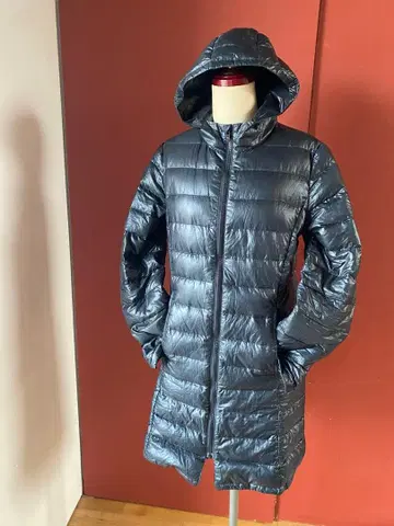 새상품급 무인양품 울트라 라이트 다운 자켓 롱 경량 L 블랙