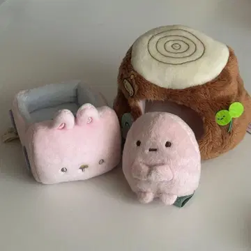 스미코구라시 타피오카 토끼차 통나무 3세트 손바닥 봉제 인형