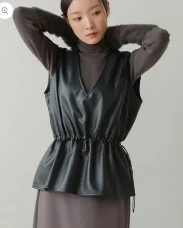 Bab 페플럼 인조 가죽 베스트 부즈루드