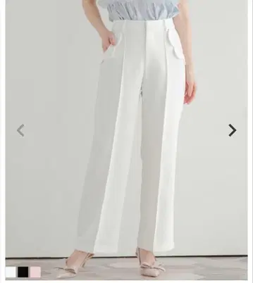 Fit more 포켓 스캘럽 와이드 팬츠 블랙