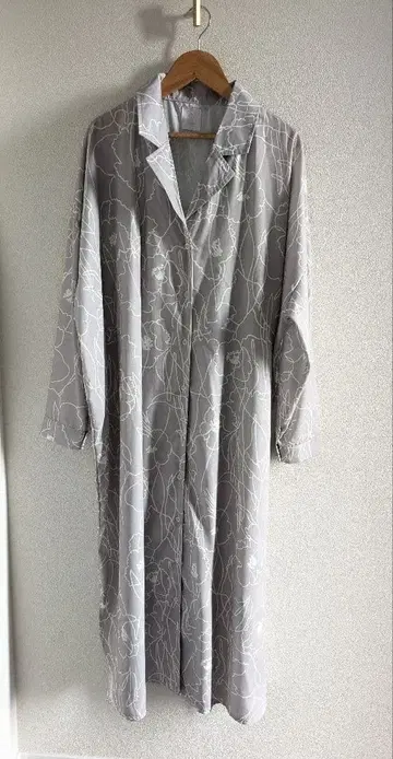 그레이 꽃무늬 셔츠 원피스 (룸웨어)