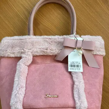 핑크 퍼 토트백