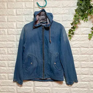 [ 지알엔 ] ( M ) 데님 후드티 집업 포켓 면100