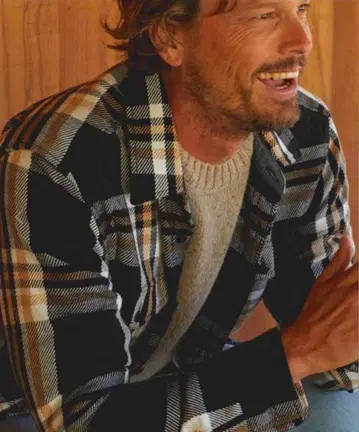 OUTERKNOWN 체크 무늬 긴팔 셔츠 담요 셔츠 론 헤르만