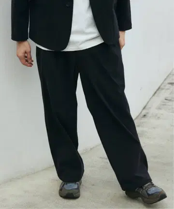 TRICOT CORD 오버 팬츠 /M 블랙