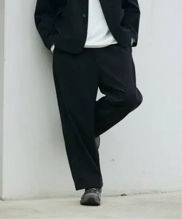 TRICOT CORD 오버 팬츠 /M 블랙