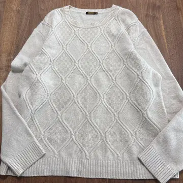 빅 사이즈 캐시미어 니트 화이트