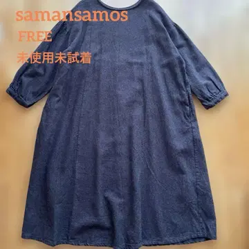 사만사 모스모스 린넨 혼방 전후 착용 원피스 차콜 프리