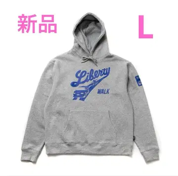 LIBERTY WALK 상의 후드티 그레이 프린트 로고 속기모