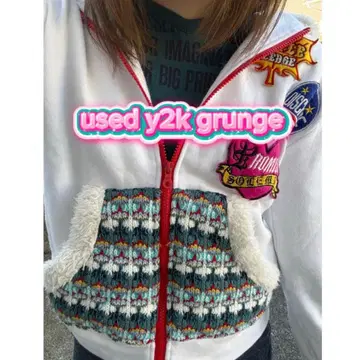 y2k 그런지 지퍼 후드티 후드티